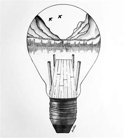 Light Bulb Art | Light bulb art drawing, Light bulb art, Light bulb drawing