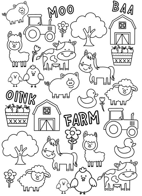 Kindergarten Farm Animal Coloring Pages