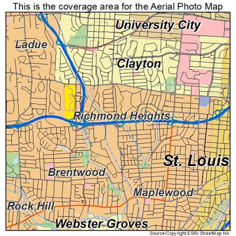Aerial Photography Map of Richmond Heights, MO Missouri