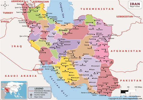 Iran Major Cities Map | List of Major Cities in Different States of Iran