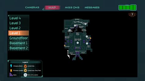 FNaF 8:Security Breach Detailed Map: labeled, redrawn w/ shapes, shows ...