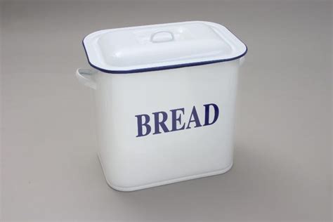 Falcon Large Tall White Enamel Metal Bread Bin with Lid