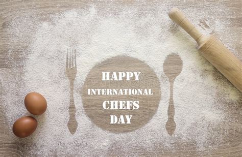 International Chef Day Greeting Card. Prints of Dish, Fork and S Stock ...