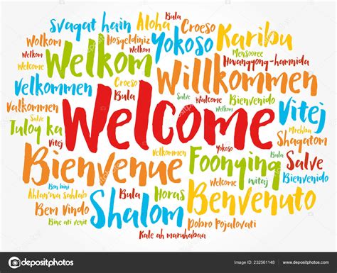 Welcome Word Cloud Different Languages Conceptual Background Stock ...