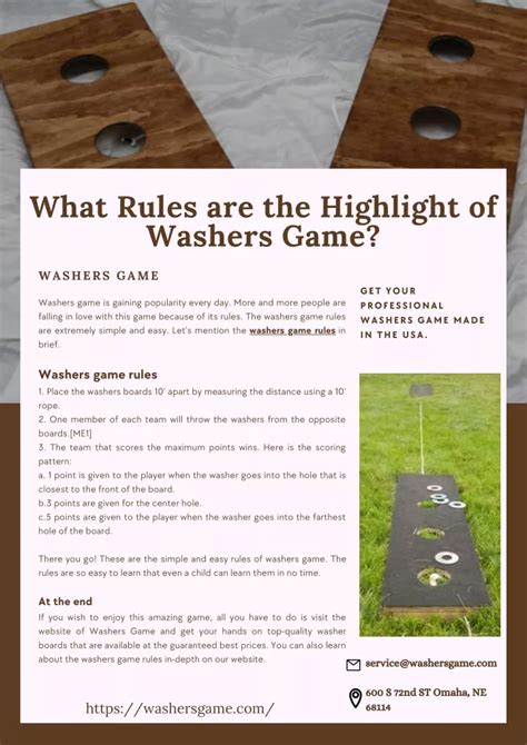 PPT - What Rules are the Highlight of Washers Game PowerPoint ...