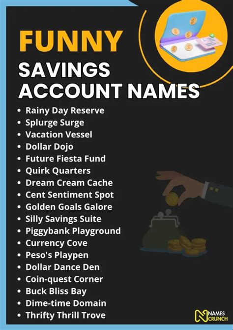 Funny Savings Account Names (Unique Ideas) - Names Crunch