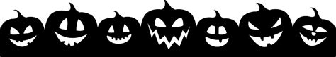 Halloween Banner With Funny Silhouettes Of Pumpkins Vector Stock Illustration - Download Image ...