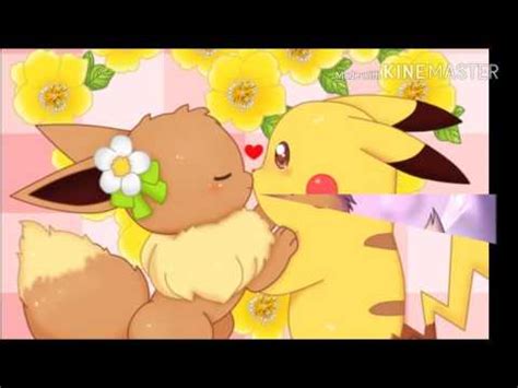 Eevee And Pikachu Kiss