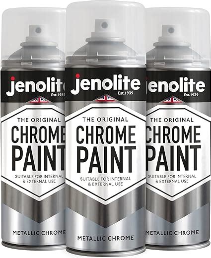 JENOLITE Chrome Spray Paint Smooth Chrome Finish | Geschikt voor binnen- en buitengebruik | 3 x ...