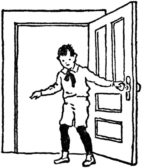 Boy Closing Door | ClipArt ETC