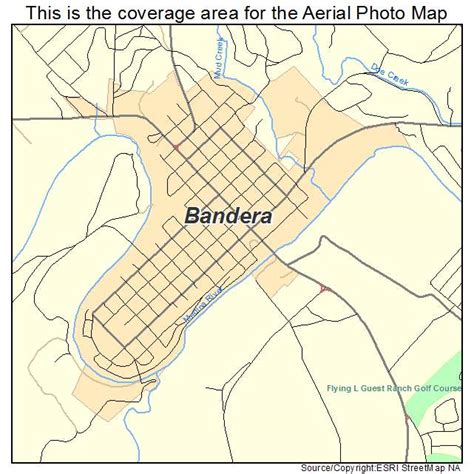 Aerial Photography Map of Bandera, TX Texas