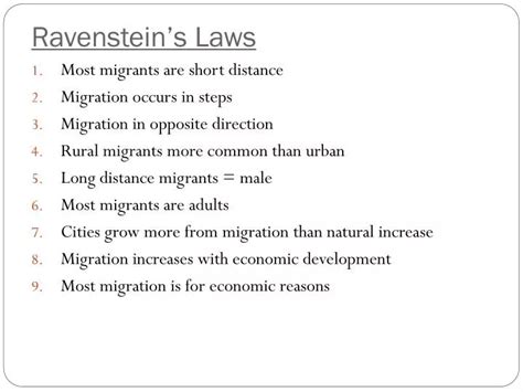 PPT - Ravenstein’s Laws PowerPoint Presentation - ID:4256269