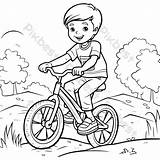 Boy Riding Bicycle Coloring Page For Kids PNG Images  EPS Free sketch template