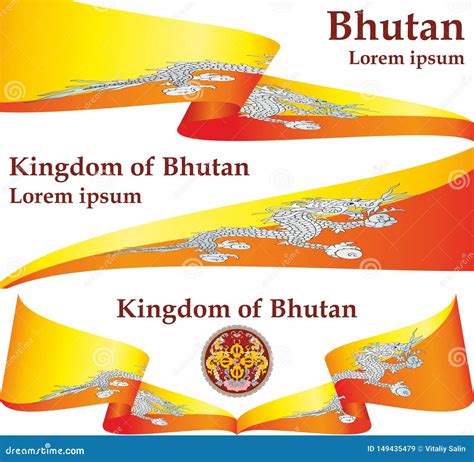 Flag of Bhutan, Kingdom of Bhutan. Template for Award Design, an Official Document with the Flag ...