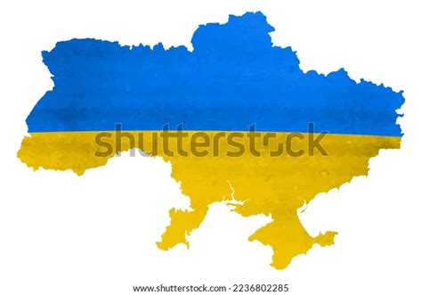 Ukraine Map Flag Colors Stock Vector (Royalty Free) 2236802285 ...