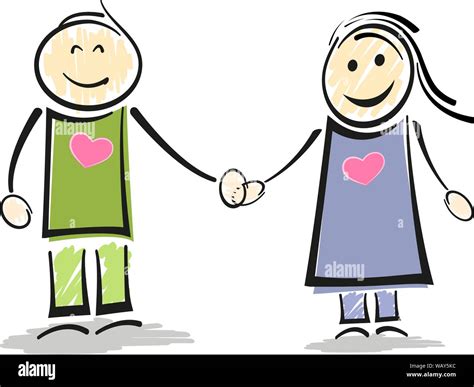 Vector cartoon couple holding hands hi-res stock photography and images ...