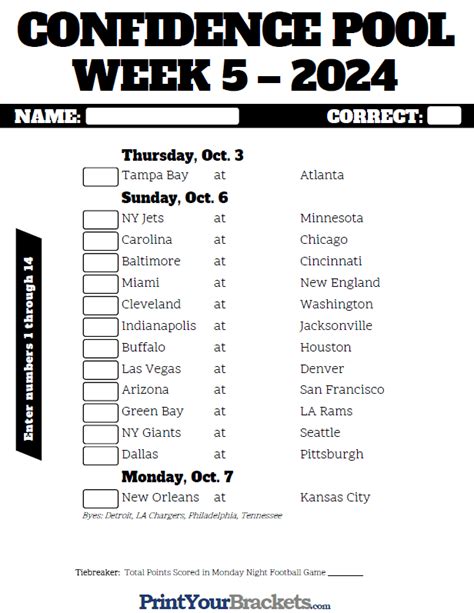 Nfl Printable Pool Sheets