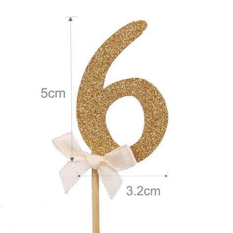 Gold Glitter Cake Topper Number