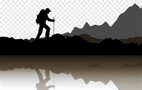 Mountain Hiker Silhouette Clipart