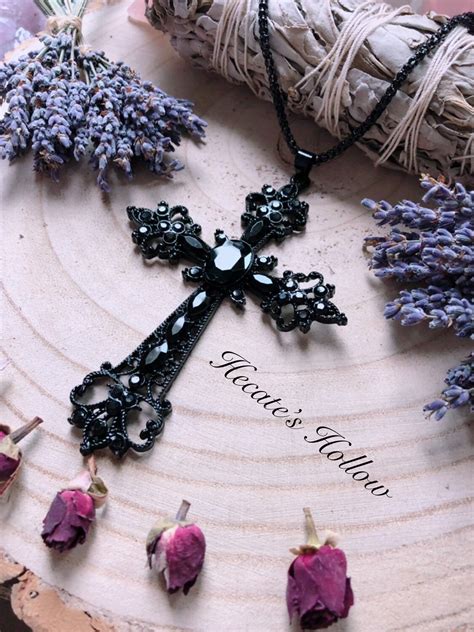 Gothic Vampyr Cross Necklace Vampire Cross Necklace Black | Etsy