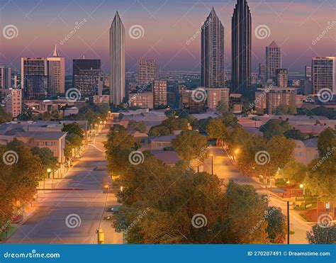 Bankhead Neighborhood in Atlanta, Georgia USA. Stock Illustration - Illustration of skyscraper ...