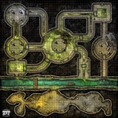 [OC] FREE 50x50 Battlemap: Sewers (Curse of the Wererat) | Dungeon maps, Fantasy map, Tabletop ...