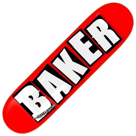 Baker Skateboards Brand Logo Red/White Skateboard Deck 8.25" - Baker ...