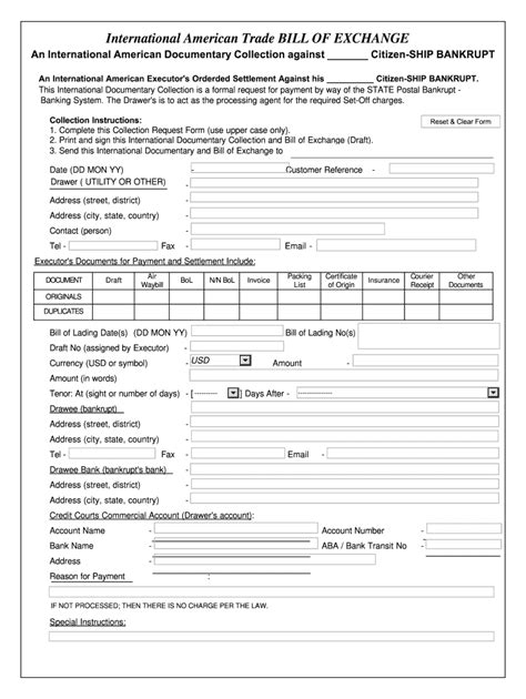 International bill of exchange template: Fill out & sign online | DocHub