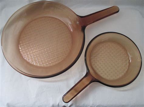 Vintage Corning Ware, Amber Visions Cookware, 2 piece Skillet Set, 6 ...