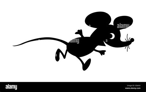 vector silhouette mouse on white background Stock Photo - Alamy