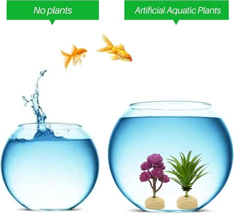 10 PCS Artificial Aquarium Plastic Plants Set Fake Aquatic Plants and ...