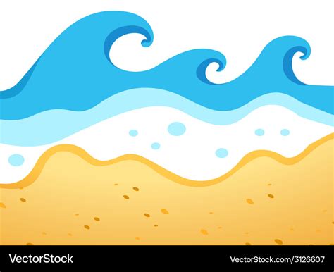 A beach with big waves Royalty Free Vector Image