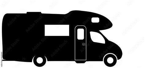 Medium RV Camper Van Silhouette Stock Vector | Adobe Stock