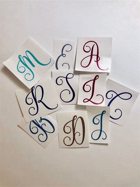 Single Letter Monogram, Monogram Decal, Car Decal, Yeti Decal, Tumbler ...