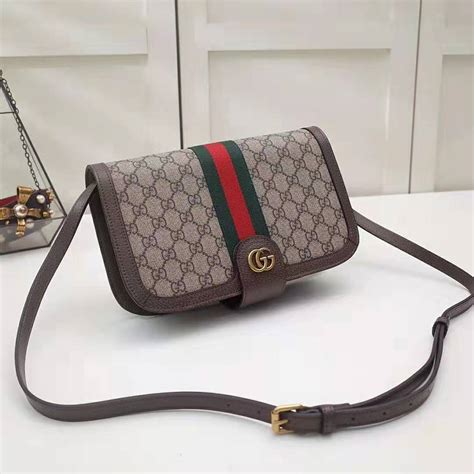 Gucci GG Women Ophidia GG Small Shoulder Bag in Beige/Ebony GG Supreme Canvas - LULUX