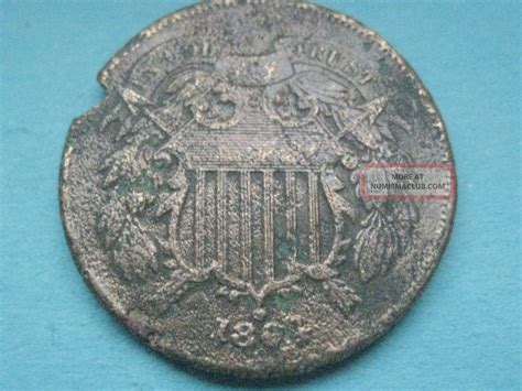 1864 Two 2 Cent Piece - Civil War Coin - Good Details