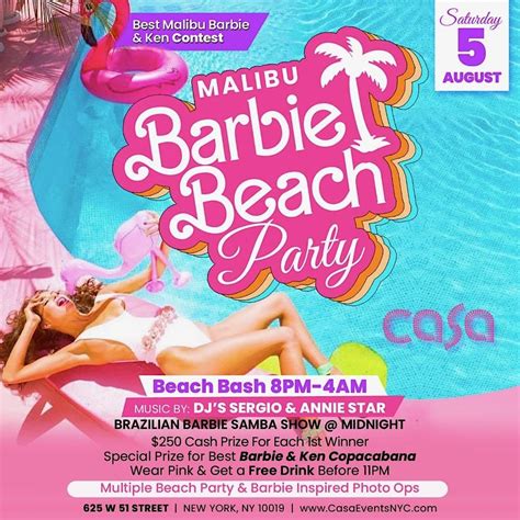 Malibu Barbie Beach Party, The Copa NYC, New York, 5 August to 6 August