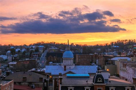 Downtown staunton at sunset in Staunton, VA