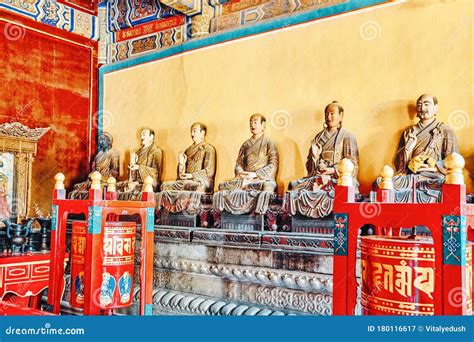 Interior View of Yonghegong Lama Temple. Beijing Stock Image - Image of ...