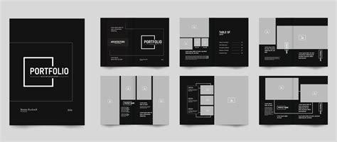 12 pages of minimalist photography portfolio layout design template, magazine, proposal, profile ...