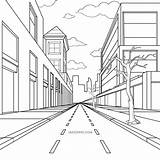2 Point Perspective Grid Sketch Coloring Page sketch template