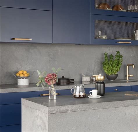 Caesarstone rugged concrete | Kitchen design, Home decor, Navy kitchen