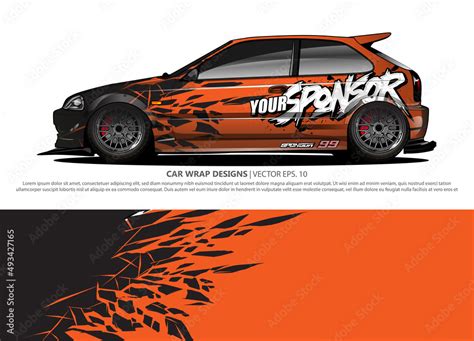 car wrap design. simple lines with abstract background vector concept ...