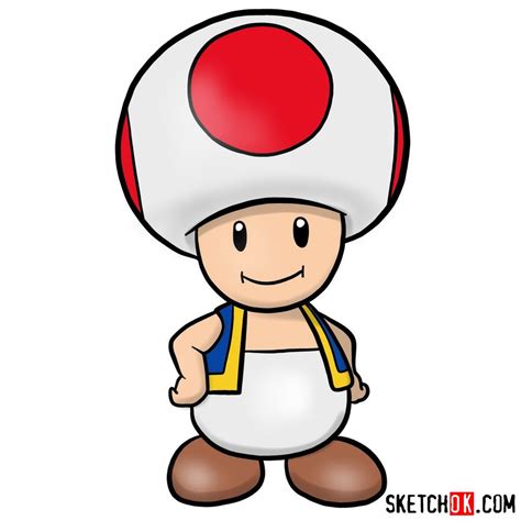 How To Draw Toad Super Mario Sketchok Easy Drawing Guides | Images and ...