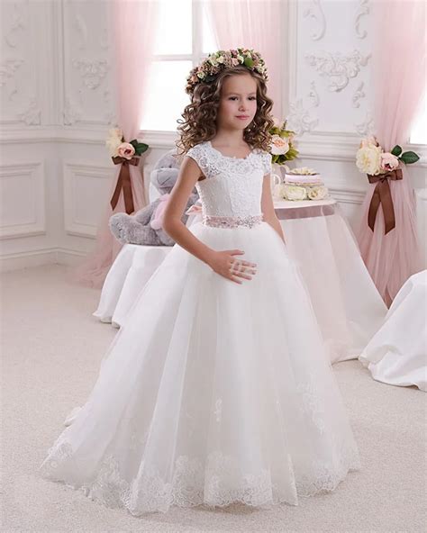 2017 New Design First Communion Dresses for Girl Party Dress Holy Communion Dresses Long White ...