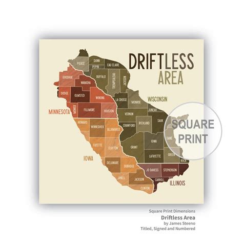 Driftless Area Art Map Print by James Steeno wisconsin - Etsy