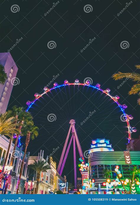 High Roller, Las Vegas at Night. Editorial Stock Image - Image of ...