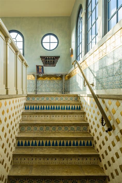 Staircase with Moroccan tile in 2020 | Architect, Italian home, Interior staircase