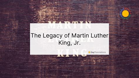 The Legacy of Martin Luther King