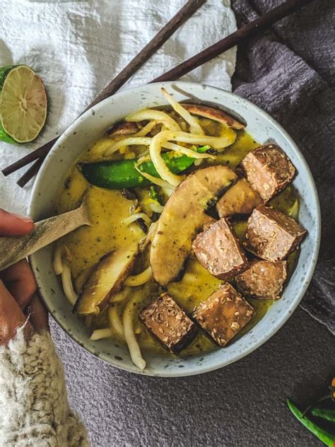 Curry Laksa Noodles With Crispy Tofu Recipe | Vegan | Under 30 Minutes